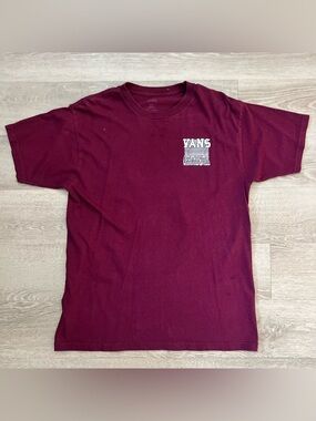 Vans Men’s Burgundy Short Sleeve Tee with Chest Logo